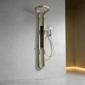 Columnas de Ducha, Grifos de Baño y Ducha, Ducha de Techo, Ducha Cascada <span class=keywords><strong>Dorada</strong></span>, Juego de Ducha de Acero Inoxidable - Product Image 1