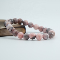 8mm Naturel Rose Zèbre Jaspe Pierres Précieuses Bijoux Stretch À La Mode Bracelet Semi-Précieux Pierres De Guérison Unisexe Perlé Bracelets