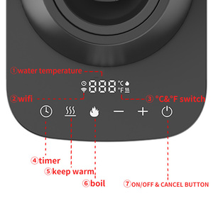Hervidor Eléctrico Digital con Pantalla Táctil, Hervidor de Cuello de Cisne para Verter Café, Temperatura Ajustable - Product Image 2