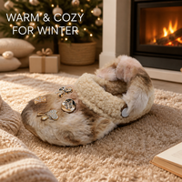Chaussons d'hiver personnalisés en fausse fourrure pour enfants, chauds et confortables, pour la maison, avec nœud pour filles, antidérapants, vente en gros directe usine