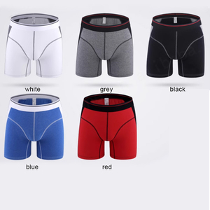 Venta al por mayor largo hombres Boxer corto moda algodón Spandex deporte gimnasio Fitness logotipo personalizado Boxer calzoncillos hombres ropa interior - Product Image 4