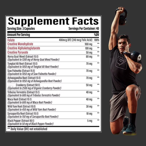 Etiqueta privada Vegano Micronizado Creatina Monohidrato Hcl Cápsulas Deportes Fitness Muscle Energy Stamina Suplemento - Product Image 6