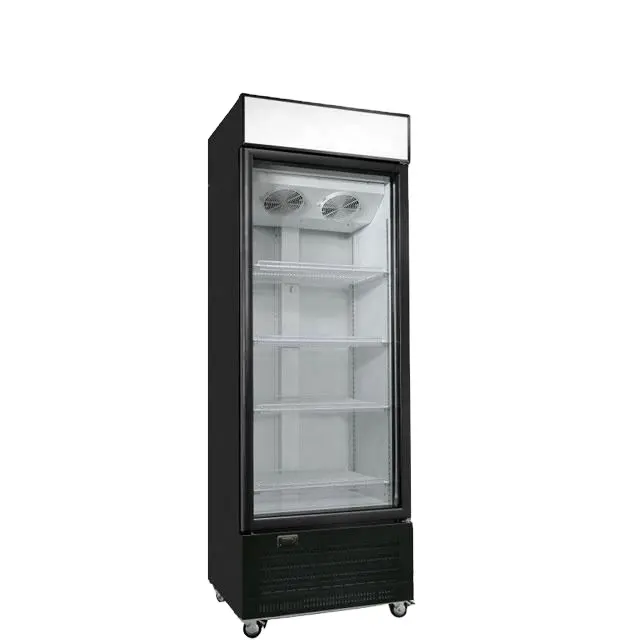 Solo doble tres puertas de vidrio Vertical Display Congelador Refrigerador comercial Congelador de bebidas vertical