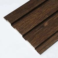 Panneaux muraux modernes en PVC à lattes de bois, panneaux de lambris en bois ondulé sans joint, imperméables, en WPC, semi-circulaires et creux pour l'intérieur