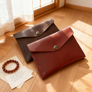 Sac enveloppe en cuir PU de luxe de haute qualité, personnalisé avec logo, pour emballage de bijoux, vente en gros - Product Image 4