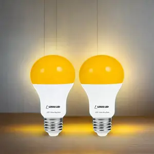 LOHAS A19 6W LED 2000K Yellow Bulb Amber Color Sleep-aid Blue Light Blocking LED Amber Light Bulbs for Home Lighting