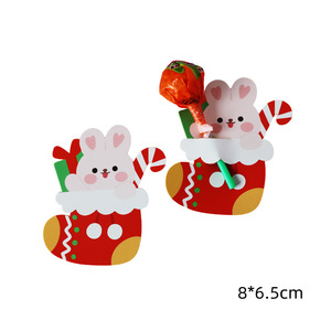 Papá Noel pingüino conejo dibujos animados piruleta Tarjeta de papel decorativa DIY decoración 50 unids/pack No hay comentarios aún - Product Image 4