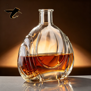 Botella de Whisky de Vidrio Súper Flint en Forma de <span class=keywords><strong>Corazón</strong></span>, Color <span class=keywords><strong>Blanco</strong></span> Cristal, 750 ml, con Tapón de Corcho para Almacenamiento de Licores - Product Image 5