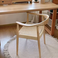 Chaises de salle à manger de luxe JP, chaises en bois massif avec cordon tissé pour une décoration élégante de la salle à manger