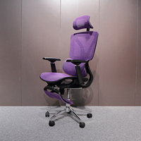 Chaise de bureau ergonomique en maille avec appui-tête et repose-pieds réglables, dossier haut, pivotante, pour la maison et le bureau
