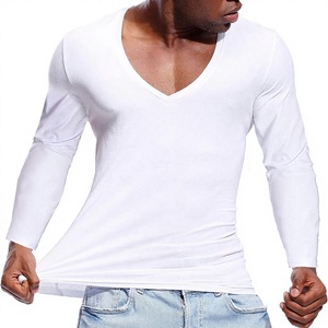 <b>Men's</b> <b>White</b> Short <b>Sleeve</b> O-Neck Stretchy Cotton Jersey Solid Casual T-<b>Shirt</b> with Blank Design Nonwoven Fabric 120g Plain Dyed - Product Image 1