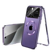 Étui de protection magnétique intégrale 360° Premium pour iPhone 15 16 Pro Max avec coque en verre et écran de confidentialité électroplaqué