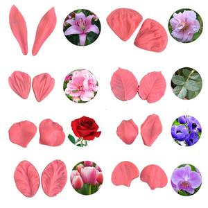 Homesun HY Fleur Fondant Silicone Veinage Moule Gumpast Rose Pivoine Lys Tulipes De Mariage Fleur Gâteau Décoration Outils - Product Image 2