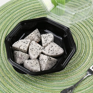 Restaurante ecológico de alta calidad, plástico <span class=keywords><strong>Rectangular</strong></span> negro, eliminación de PS, contenedor de ensalada para llevar comida - Product Image 5