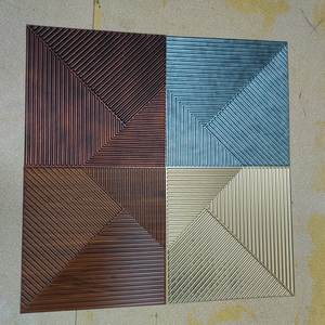 New Hot 50*50cm Kích thước PVC cán bắt chước tấm gỗ tường trang trí nội thất 3D tấm Tường trang trí tường Panels - Product Image 5