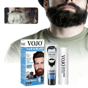 Kit de coloration pour <span class=keywords><strong>cheveux</strong></span> et barbe pour hommes OEM, <span class=keywords><strong>teinture</strong></span> capillaire noire naturelle à appliquer au pinceau, longue durée et nourrissante avec biotine et huile de coco - Product Image 1
