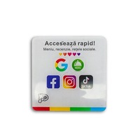 Étiquette RFID miniature personnalisée 80*80mm / Logo personnalisable, carte de membre NFC, affichage de menu, autocollant de bureau, acrylique transparent pour usage hôtelier