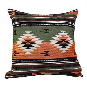 <span class=keywords><strong>Housse</strong></span> de coussin en polyester/coton de qualité supérieure, style bohème, design original tissé géométrique abstrait, pour la lecture et le repos au lit - Product Image 1