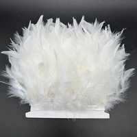 Frange en plumes de dinde blanches Chandelle pour couture, idéale pour les loisirs créatifs, vêtements, robes, costumes, fêtes et décorations de mariage