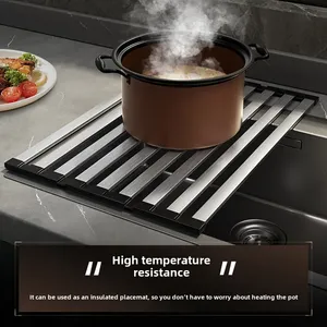 Stainless Steel <b>Collapsible</b> Telescoping Drain Rack for Chopsticks Dish Organizer Basket Kitchen <b>Storage</b> Rack - Product Image 4