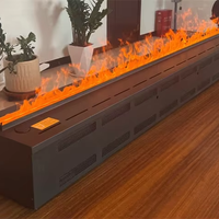 Cheminée électrique LED autoportante à effet flamme, avec télécommande et contrôle par application, construction métallique économe en énergie pour décoration murale TV (US)