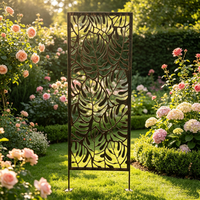 Panneaux de clôture de jardin décoratifs minimalistes en fer forgé en forme de feuille pour l'aménagement extérieur de pelouse - Vente en gros
