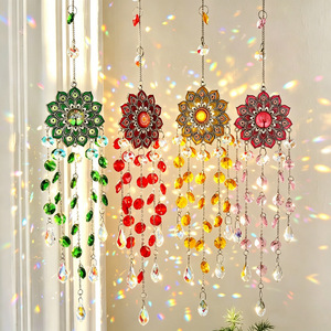 Drop-shipping Boho Mandala Flower & Crystal <b>Wind</b> <b>Chime</b> Home Garden Balcony Decor Catcher - Product Image 2