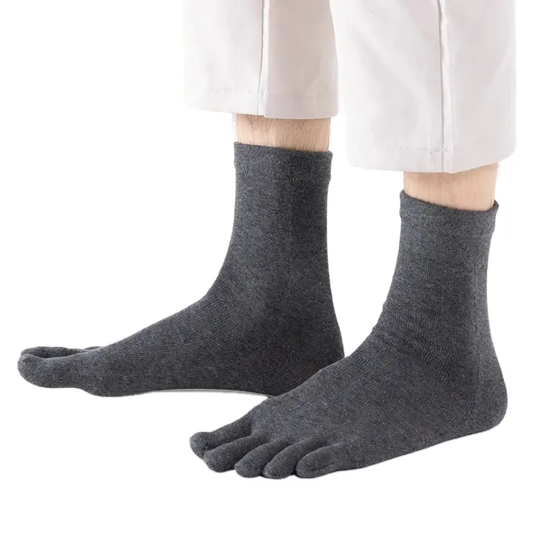 high-quality Fun Socks Knit Cozy Soft Breathable cotton Custom Men Lightweight five finger socks