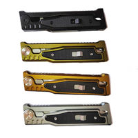 Cuchillo Plegable de Alta Calidad con Mecanismo de Gravedad, Mango de Aluminio, Acero D2, Portátil, para Camping, Cuchillo de Bolsillo Afilado