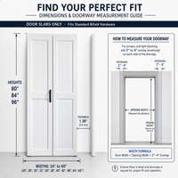 Portes pliantes de grange en MDF blanc fini de 96 po, épaisseur 1,38 po, pour villa, salon, hôtel et ferme (planches uniquement)