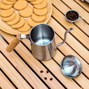 Cafetière portable en acier inoxydable de 2 L avec poignée en bois pour le camping en plein air, les pique-niques et la préparation du thé - Product Image 2
