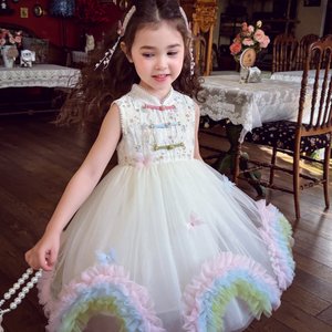 Abito estivo da ragazza Mimi Haro in nuovo stile cinese Cheongsam Princess senza maniche a linea A di media lunghezza - Product Image 4