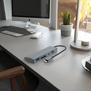Ultra Slim Aluminium <strong>Type</strong> <strong>C</strong> to 5 in 1 USB-<strong>C</strong> Docking Station with SD/<strong>MMC</strong> TF Card <strong>Reader</strong> Data Transfer USB <strong>C</strong> HUB in Stock - Product Image 6
