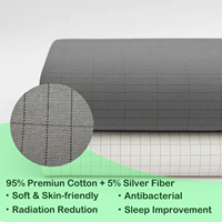 Drap-housse de mise à la terre gris en coton biologique premium avec 5 % de fibres d'argent conductrices, pour un meilleur sommeil et un soutien à la récupération