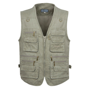 Gilet décontracté en coton pour hommes, grande taille, 16 poches, multi-poches, photographie, collection d'été - Product Image 1