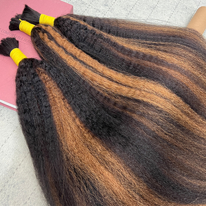 Vendedores de cabello al por mayor Virgen en color a granel 1PB/30 Afro Kinky Straight Bulk Sin trama Cabello humano para trenzar - Product Image 4