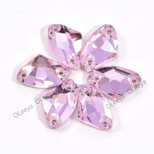 Oleeya 5A Bevel Axe Shape Crystal Rhinestone 17*28 Big Size Strass Flat Back Rhinestones for Garment Dressing <b>Bags</b> Shoes - Product Image 2