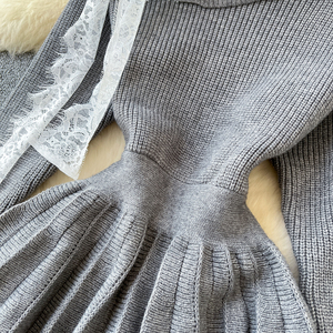 <span class=keywords><strong>Abito</strong></span> da donna a maniche lunghe lavorato a <span class=keywords><strong>maglia</strong></span> con cinturino a tracolla - Product Image 4