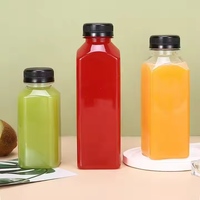 Bouteilles de boisson carrées en PET très vendues 100ml 250ml 350ml 500ml Bouteille en plastique carrée