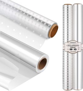 Trắng Dot rõ ràng nhựa florist Craft phim cuộn 60m x 40cm mềm cứng nhắc OPP Stretch Wrap cuộn cho hampers đồng bằng giấy bóng kính bọc - Product Image 6