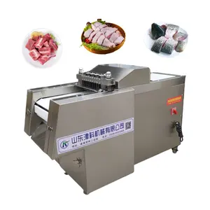 Otomatik tavuk ördek kaz balık kesici/et kemik küp kesme makinesi/dondurulmuş domuz kaburga sığır küp dicer et işleme hattı için