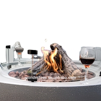 Table de foyer au gaz ronde en GFRC pour chauffage extérieur de jardin/patio avec BTU55000-65000