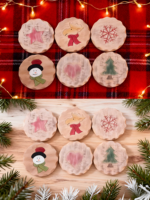 Sous-verres en bois massif sculptés sur mesure, style Noël, support pour sous-verres, décoration de Noël pour la maison, le bureau, tapis de table basse, tapis de bureau