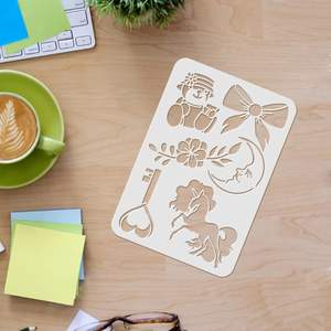 Fantasía 4 Uds plantillas de azulejo de pared de suelo de madera reutilizables 11,7x8,3 \ "solo cuerno caballo castillos <span class=keywords><strong>princesa</strong></span> mágica flor <span class=keywords><strong>dibujo</strong></span> pintura - Product Image 2