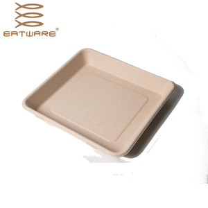 bamboo pulp paper Take Out Sushi cake pizza Box Square Paper Tray Food Industrial Use Food Use Feature Bio-Degradable
