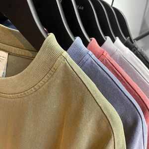 Heavyweight 250g Men Hip Hop Acid Washed Knitted Digital Printing Blank Custom Oversized Vintage O-Neck T-Shirts Anti-shrink - Product Image 4