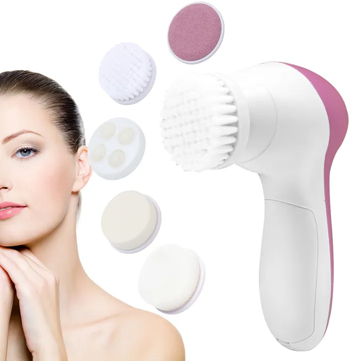 Brosse électrique 5 en 1 pour le nettoyage du visage, accessoire de massage, de soins de beauté