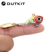 1 OUTKIT Neuankömmling Metall Mini VIB Mit Löffel Angel köder 5-20g Winter Eis köder Angel gerät Crank bait Vibration Spinner