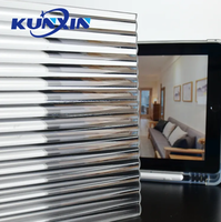 Panneau en plastique à rayures épaisses Concave Clear Fluted Ribbed Acrylic Textured Sheet Interior Decoration Acrylic Sheet