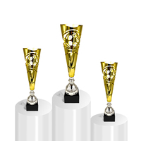 Coupe de trophée de football en métal doré Elor, best-seller, avec base en marbre, comme prix du premier rang pour les matchs de la saison de football masculine 2024